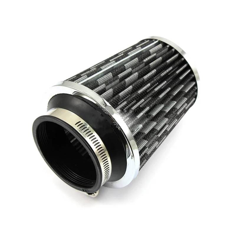 PNBVW Universal Sportwagenluftfilter 76 mm 3 Zoll H: 90 mm High Flow Car Kaltlufteinlassfilter Aluminium rostfrei (Material: Nicht -verwobener Stoff)(Carbon black) von PNBVW