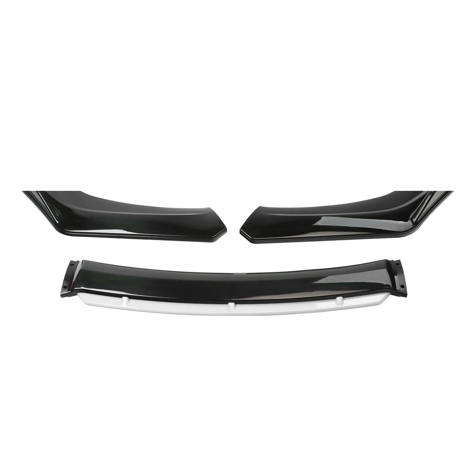 PNBVW Universelles Auto-Frontstoßstangenlippen-Body-Kit, Spoiler aus Kohlefaser, dekorative Streifen, Stoßstangen-Canard-Lippensplitter, 3-teiliges Zubehör (Material: ABS)(Black White) von PNBVW