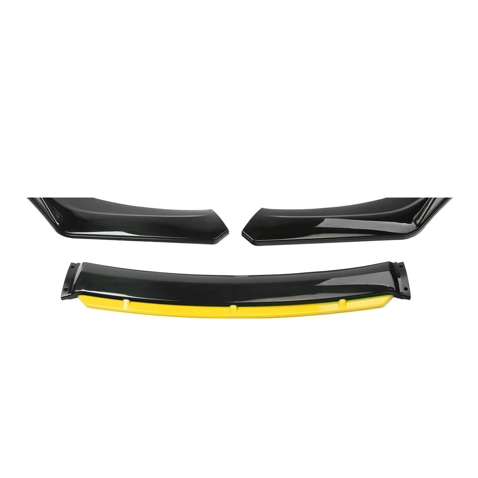 PNBVW Universelles Auto-Frontstoßstangenlippen-Body-Kit, Spoiler aus Kohlefaser, dekorative Streifen, Stoßstangen-Canard-Lippensplitter, 3-teiliges Zubehör (Material: ABS)(Black and Yellow) von PNBVW