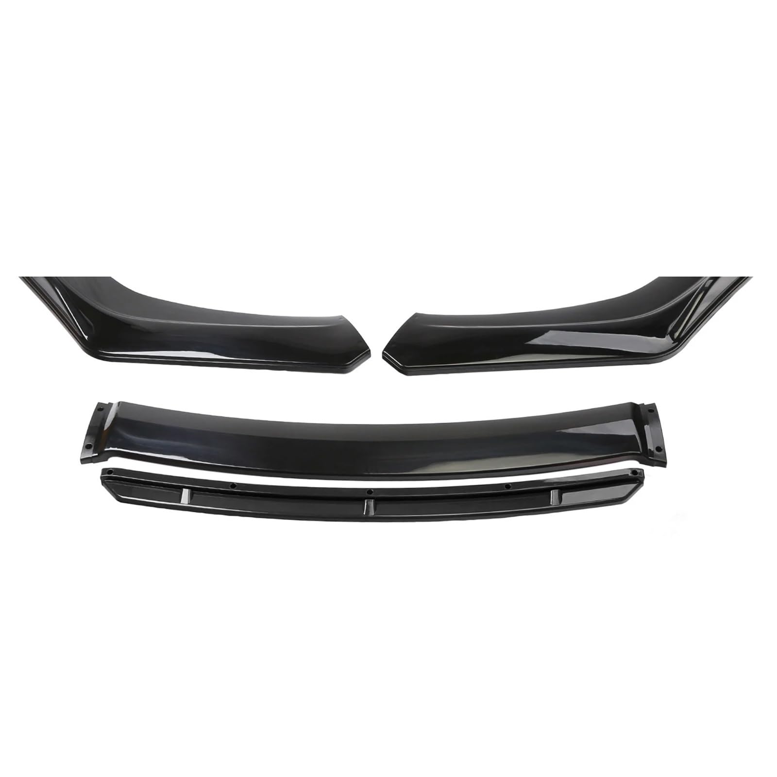 PNBVW Universelles Auto-Frontstoßstangenlippen-Body-Kit, Spoiler aus Kohlefaser, dekorative Streifen, Stoßstangen-Canard-Lippensplitter, 3-teiliges Zubehör (Material: ABS)(Gloss Black) von PNBVW