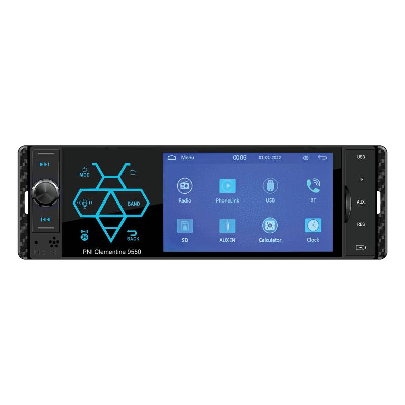 Auto-MP5-Player PNI Clementine 9550 1DIN-Display 4 Zoll 50Wx4, Bluetooth, UKW-Radio, Carplay, RDS-Funktion von PNI