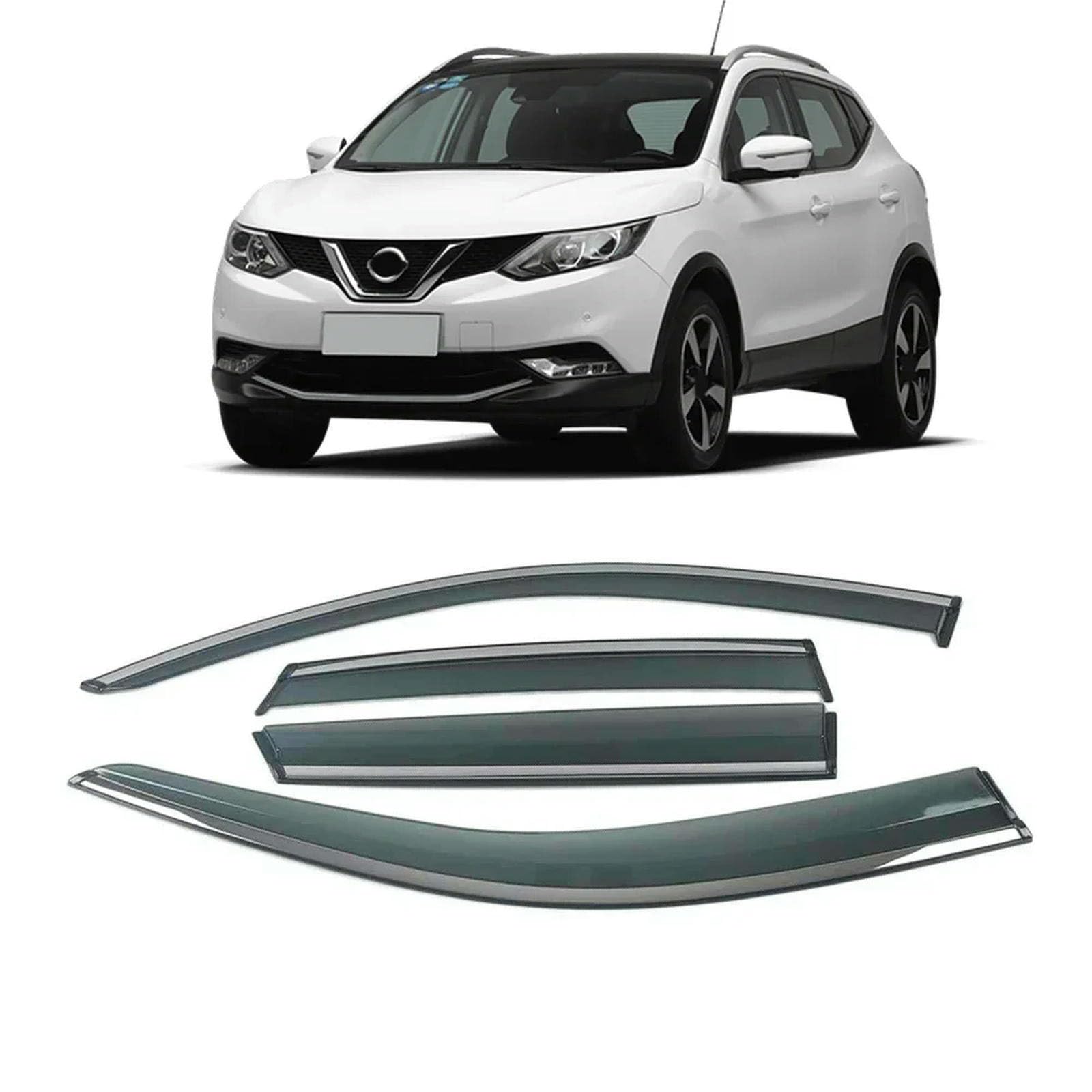 PODSI Autofenster Sonnenschutz Regenschutz Visier Schild Schutz Aufkleber,für Nissan Qashqai 2007-2021 von PODSI