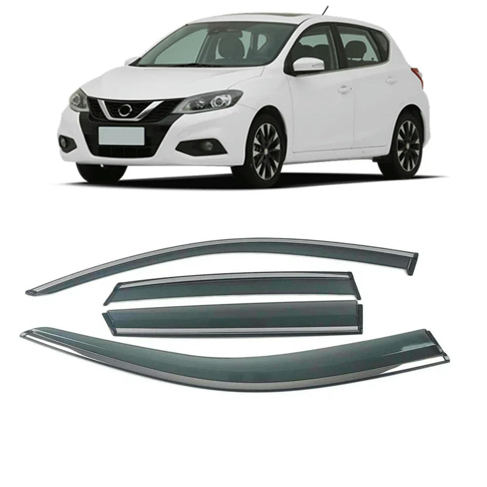 PODSI Autofenster Sonnenschutz Regenschutz Visier Schild Schutz Aufkleber,für Nissan Tiida 2007-2019 von PODSI