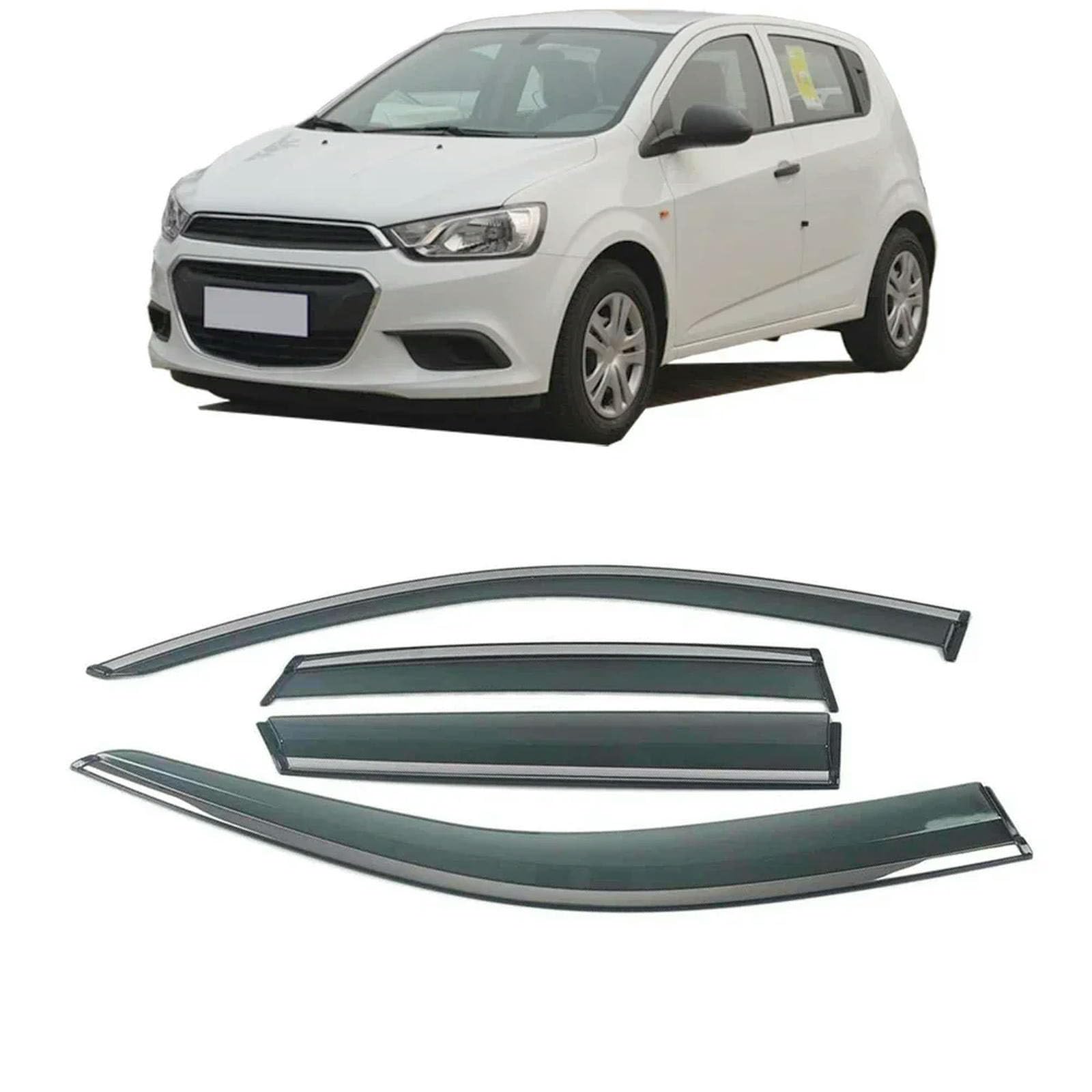 PODSI Autofenster Sonnenschutz Regenschutz Visier Schild Schutz Schutzaufkleber,für Chevrolet Aveo Sonic T300 Limousine 2011-2019 von PODSI