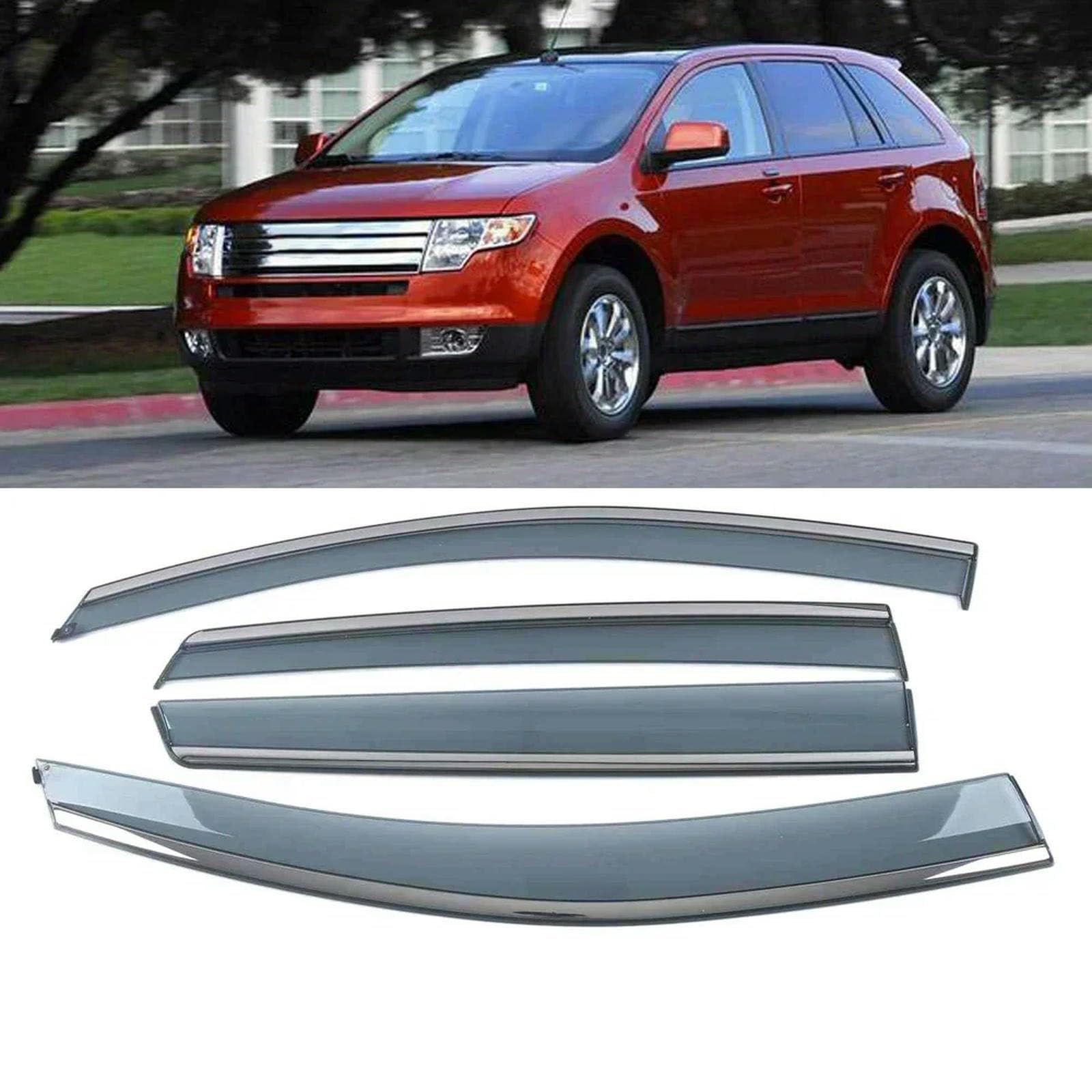 PODSI Autofenster Sonnenschutz Regenschutz Visier Schild Schutz Schutzaufkleber,für Ford Edge Endura 2007-2019 von PODSI