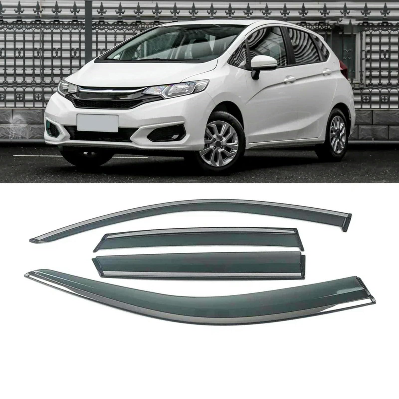 PODSI Autofenster Sonnenschutz Regenschutz Visier Schild Schutz Schutzaufkleber,für Honda Jazz Fit Schrägheck 2002-2020 von PODSI