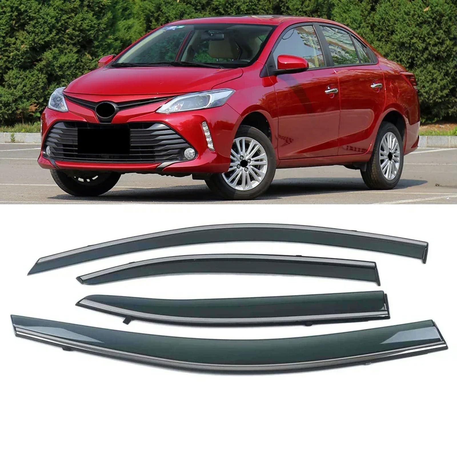 PODSI Autofenster Sonnenschutz Regenschutz Visier Schild Schutz Schutzaufkleber,für Toyota VIOS XP90 XP150 2005-2021 von PODSI