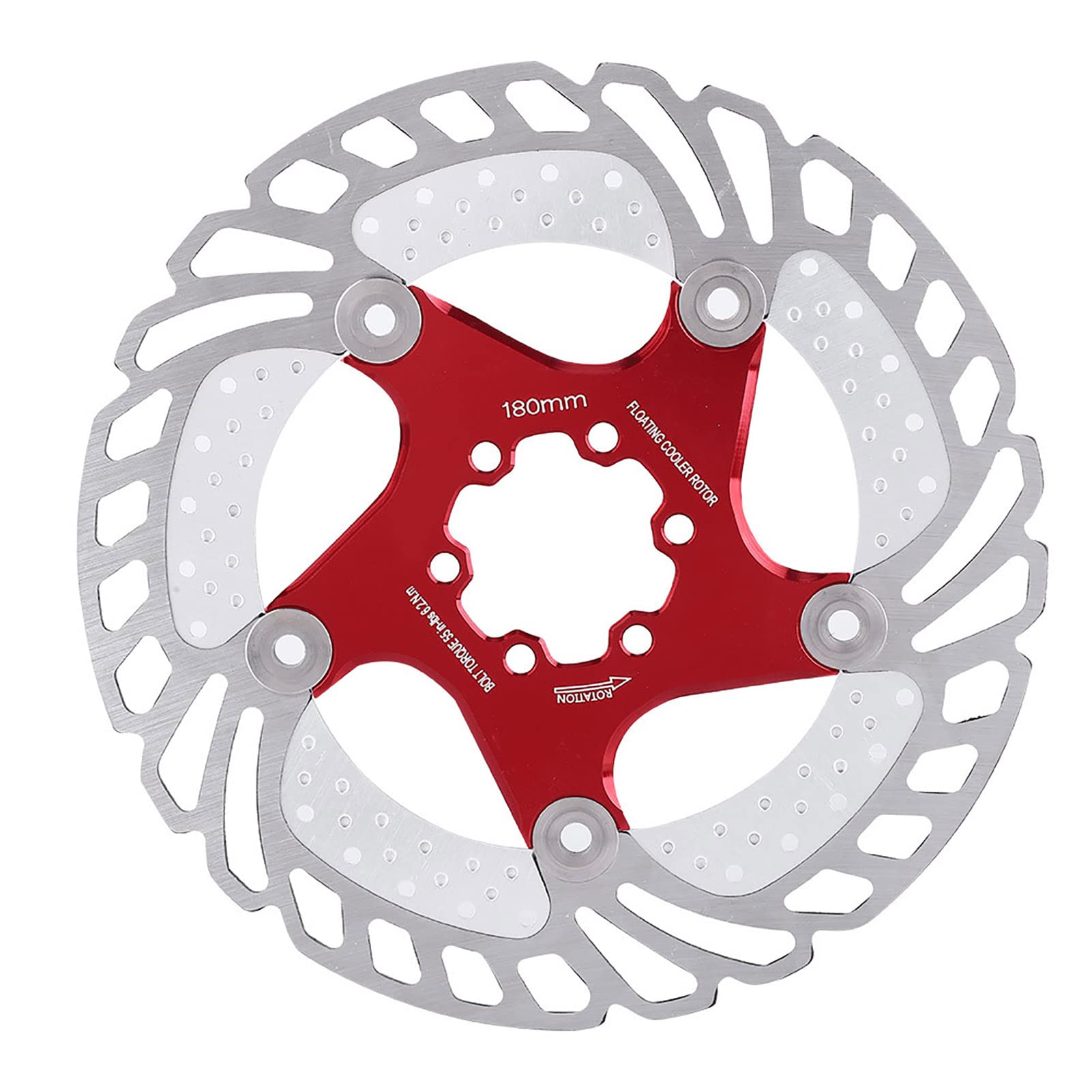 Edelstahl -Fahrradkühlung Schwimmendem Rotor, 7075al + Edelstahl, 4 Größen, mit Kühlfunktion, für Fahrrad -Radscheibenbremse (180mm) von POENVFPO