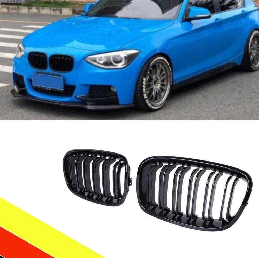 POETRYXIAO Kühlergrill Nieren Sport Schwarz Glanz Doppelsteg für 2011–2014 1er F20 F21, geeignet für Tuning von POETRYXIAO