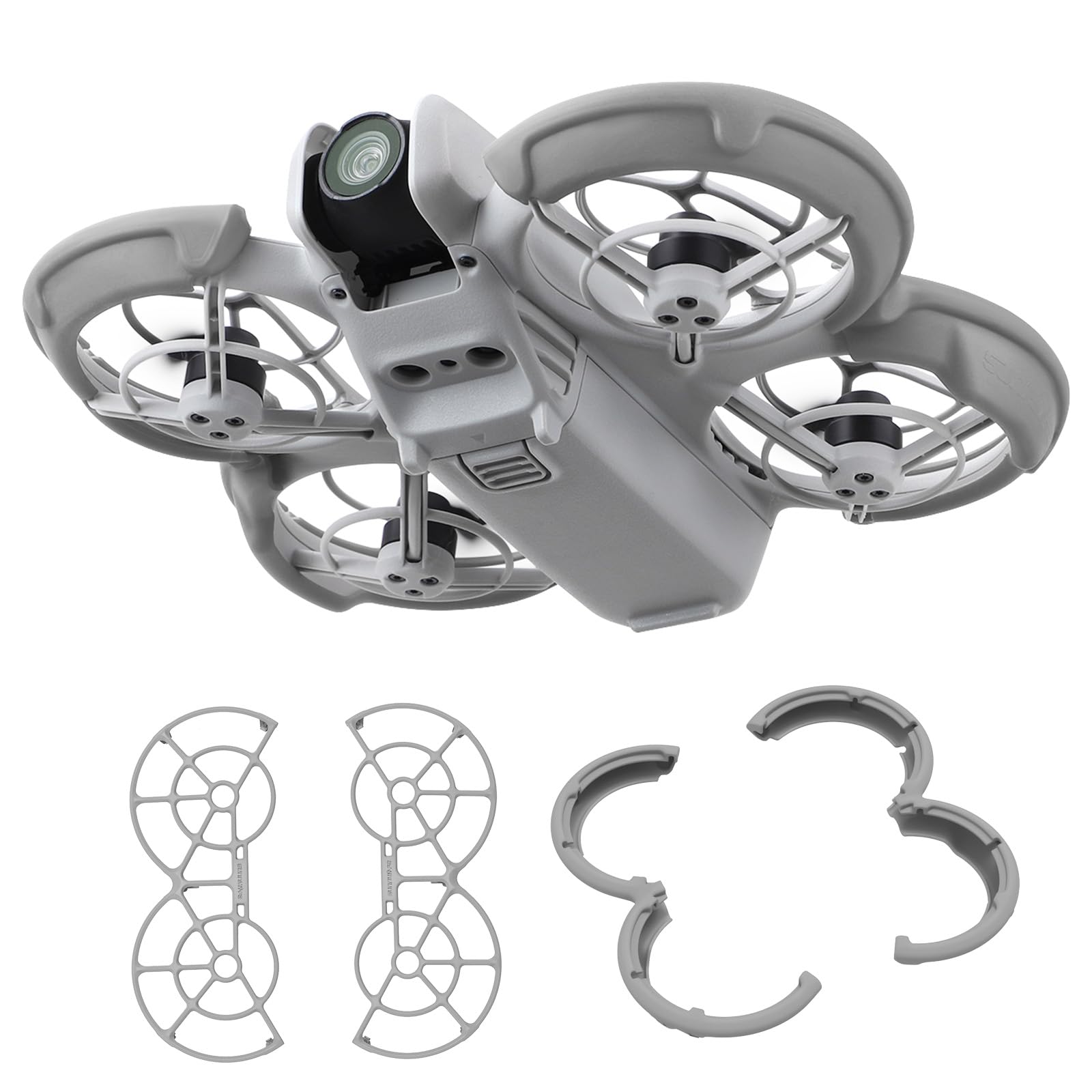 POFIBO Propellerschutz für DJI Neo Zubehör - Komplettes Propeller Anti-Kollision Protektor für DJI Neo Drohne Zubehör (Grau) von POFIBO