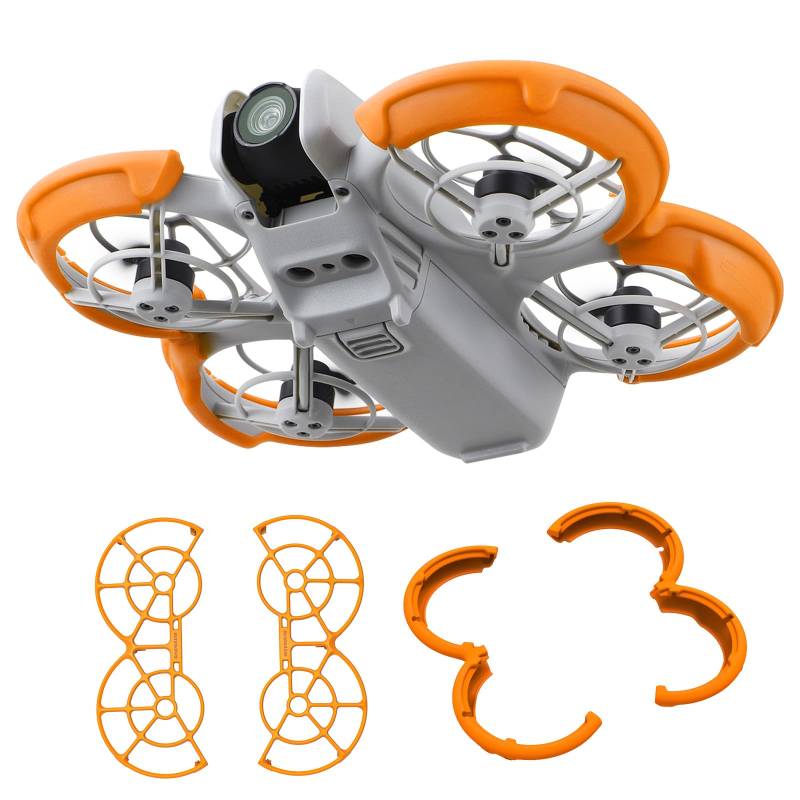 POFIBO Propellerschutz für DJI Neo Zubehör - Komplettes Propeller Anti-Kollision Protektor für DJI Neo Drohne Zubehör (Orange) von POFIBO