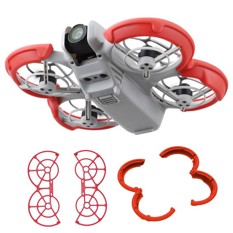 POFIBO Propellerschutz für DJI Neo Zubehör - Komplettes Propeller Anti-Kollision Protektor für DJI Neo Drohne Zubehör (Rot) von POFIBO