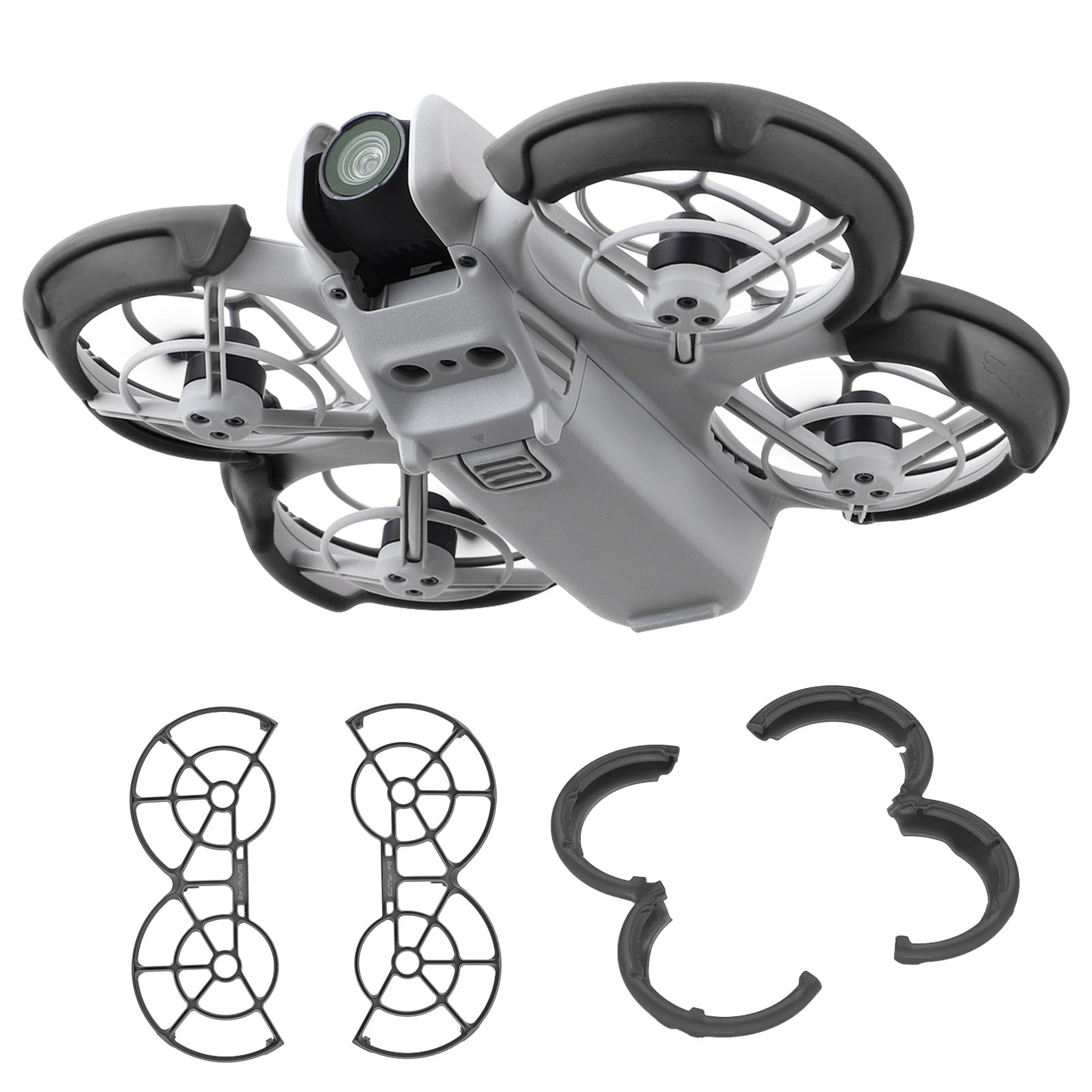 POFIBO Propellerschutz für DJI Neo Zubehör - Komplettes Propeller Anti-Kollision Protektor für DJI Neo Drohne Zubehör (Schwarz) von POFIBO