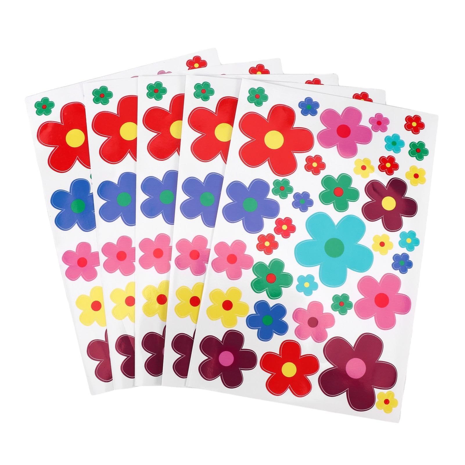 POHOVE Aufkleber-Set Blumen,5er Pack Blumen Fahrrad Aufkleber Aufkleber Auto Hippie Blumen,Flower-Power Sticker für Roller Fahrrad Notebook Laptop Handy Auto-Aufkleber,wetterfest,Niedlicher Stil von POHOVE