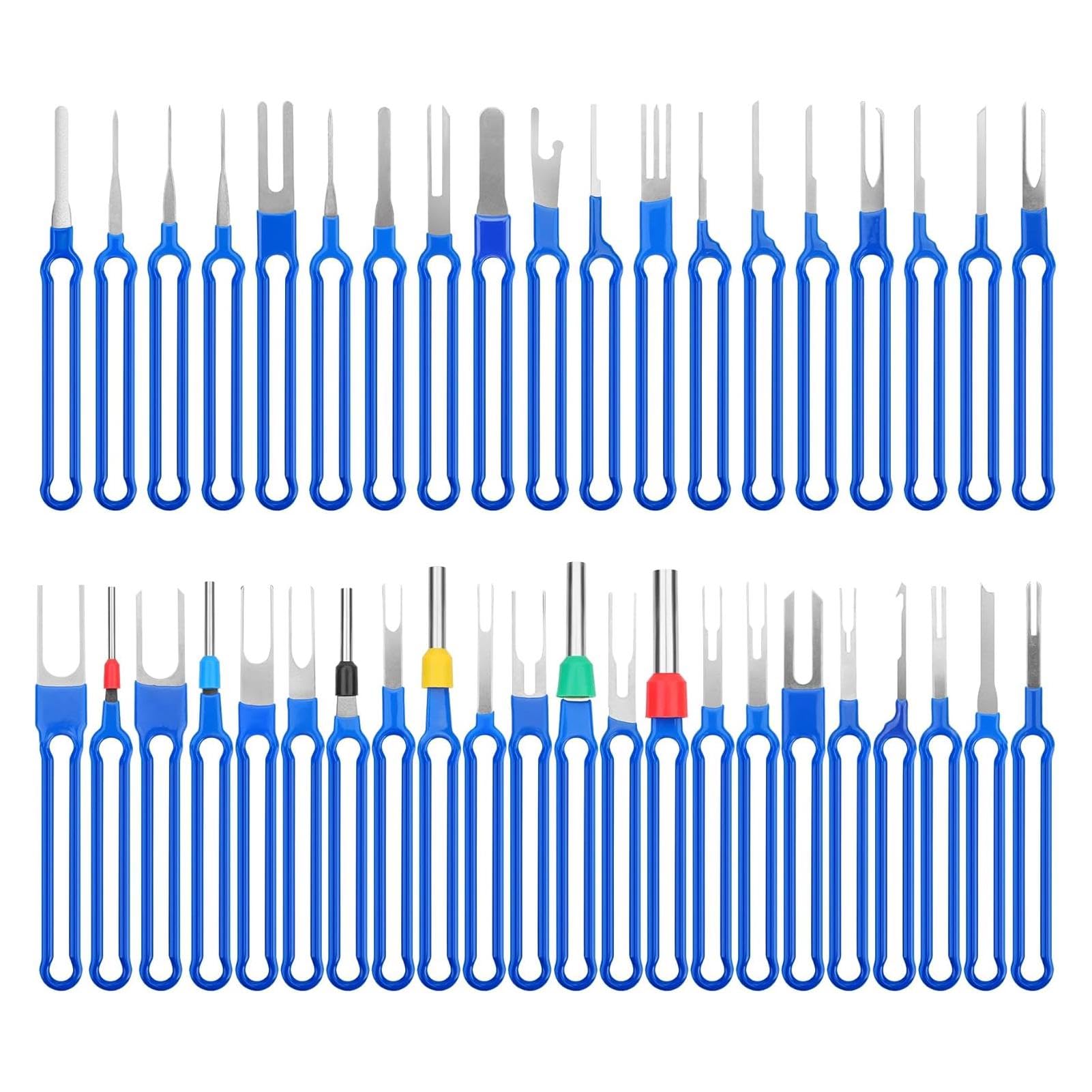 POHOVE Auto Entriegelungswerkzeug, 41 Stück Auspinwerkzeug Kfz Entriegelungswerkzeug Auto Kabel Stecker, Werkzeug zum Entfernen von Kabelsteckern für Meisten Steckverbinder Terminals(Color:Blau) von POHOVE