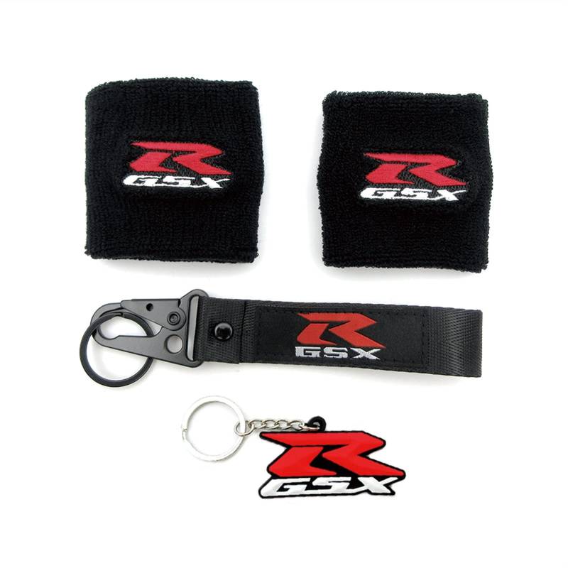 Motorrad 3D gsx-r Logo Frontbremsflüssigkeit Ölbehälter-Tankabdeckung Socken & Schlüsselanhänger for GSXR 600 750 1000 1100 1300 K1 K2 (Color : Style 23) von POKVEA