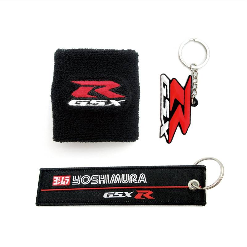 Motorrad 3d gsx-r Logo Frontbremsflüssigkeit Ölbehälter-Tankabdeckung Socken & Schlüsselanhänger for GSXR 600 750 1000 1100 1300 K1 K2 (Color : Style 9) von POKVEA