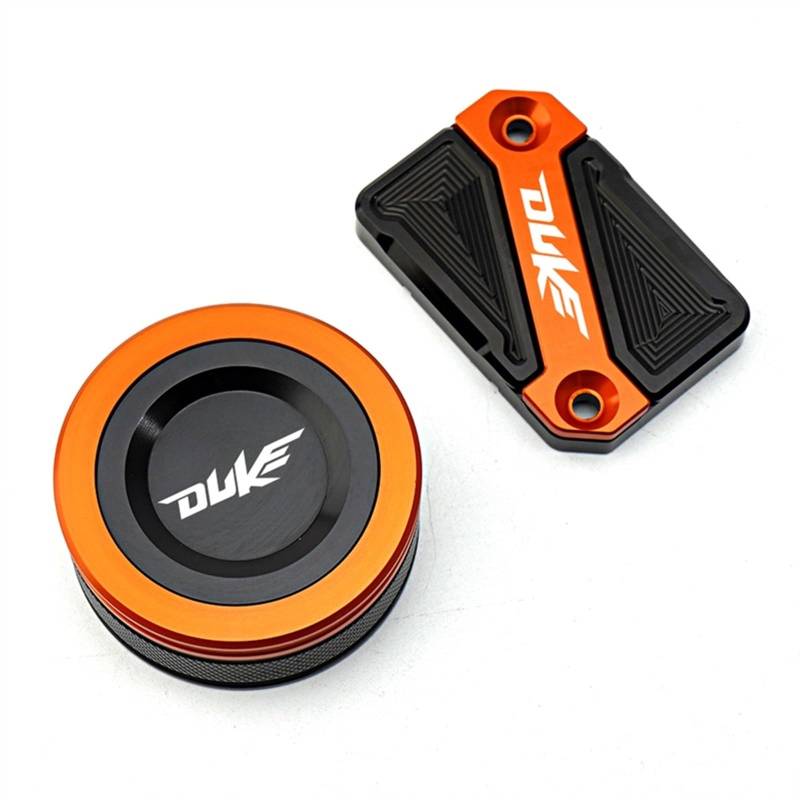 Motorrad CNC Hinten Und Vorne Brems Flüssigkeit Reservoir Kappe Zylinder Abdeckung For DUKE 390 Duke 125 Duke 200 Duke 250 2013-2022 2023 (Color : FRBC Orange) von POKVEA