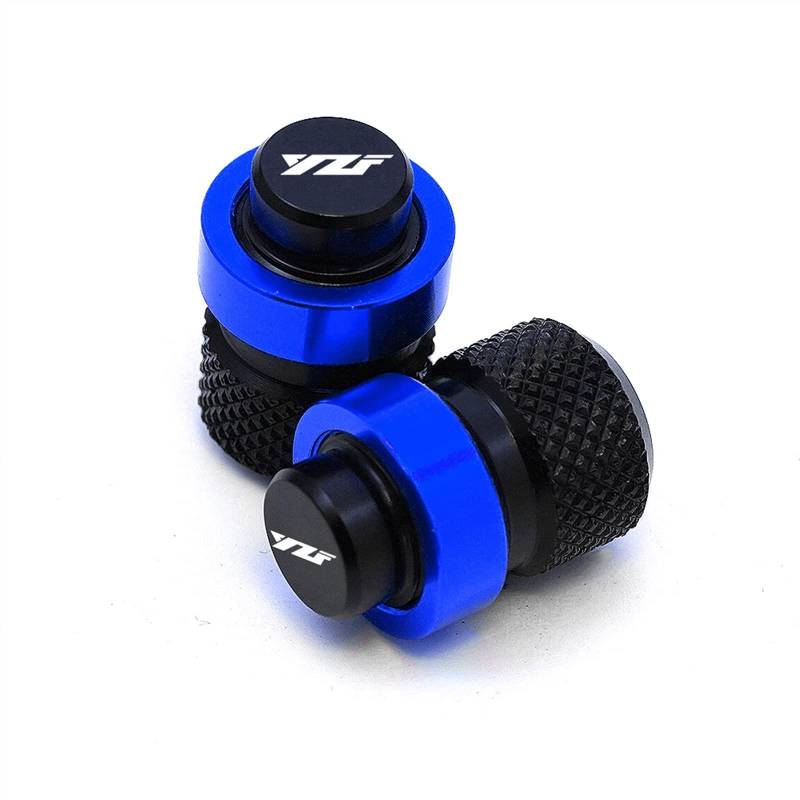 Motorrad CNC Reifen Vorbau Luftkappe Luftdichte Abdeckung Rad Reifen Ventilkappen for YZF R1 R3 R6 R25 R125 R7 R1M YZFR6 YZFR1 YZFR3(Blue) von POKVEA