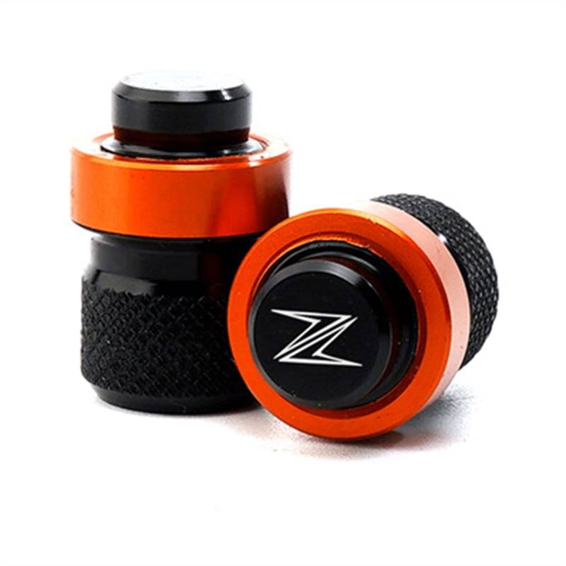 Motorradzubehör CNC-Reifenventil Air Port Stem Cover Cap Plug for Z250 Z300 Z400 Z650 Z800 Z900 Z900RS Z1000(Orange) von POKVEA