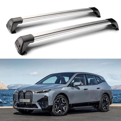 2 Stück Auto Dachträger, für BMW IX SUV 2021 2022 2023 2024 Hochstabile Dachreling Rack Gepäck Querträger Relingträger Gepäckablage Car Zubehör von POMAD