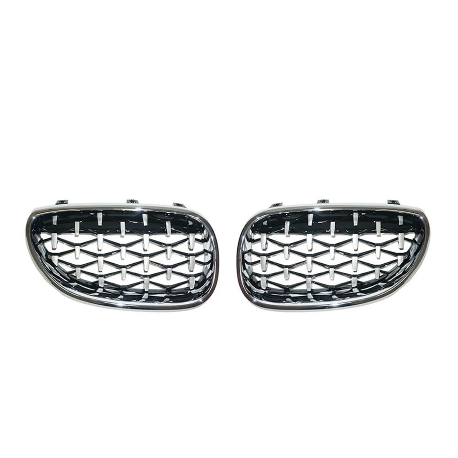 Frontstoßstangengitter Auto-Renngitter Diamant-Nierengitter Für B&MW E60 E61 550i 535i M5 2004-2009 Front Kühlergrille(All Sliver) von POMPOMPUR