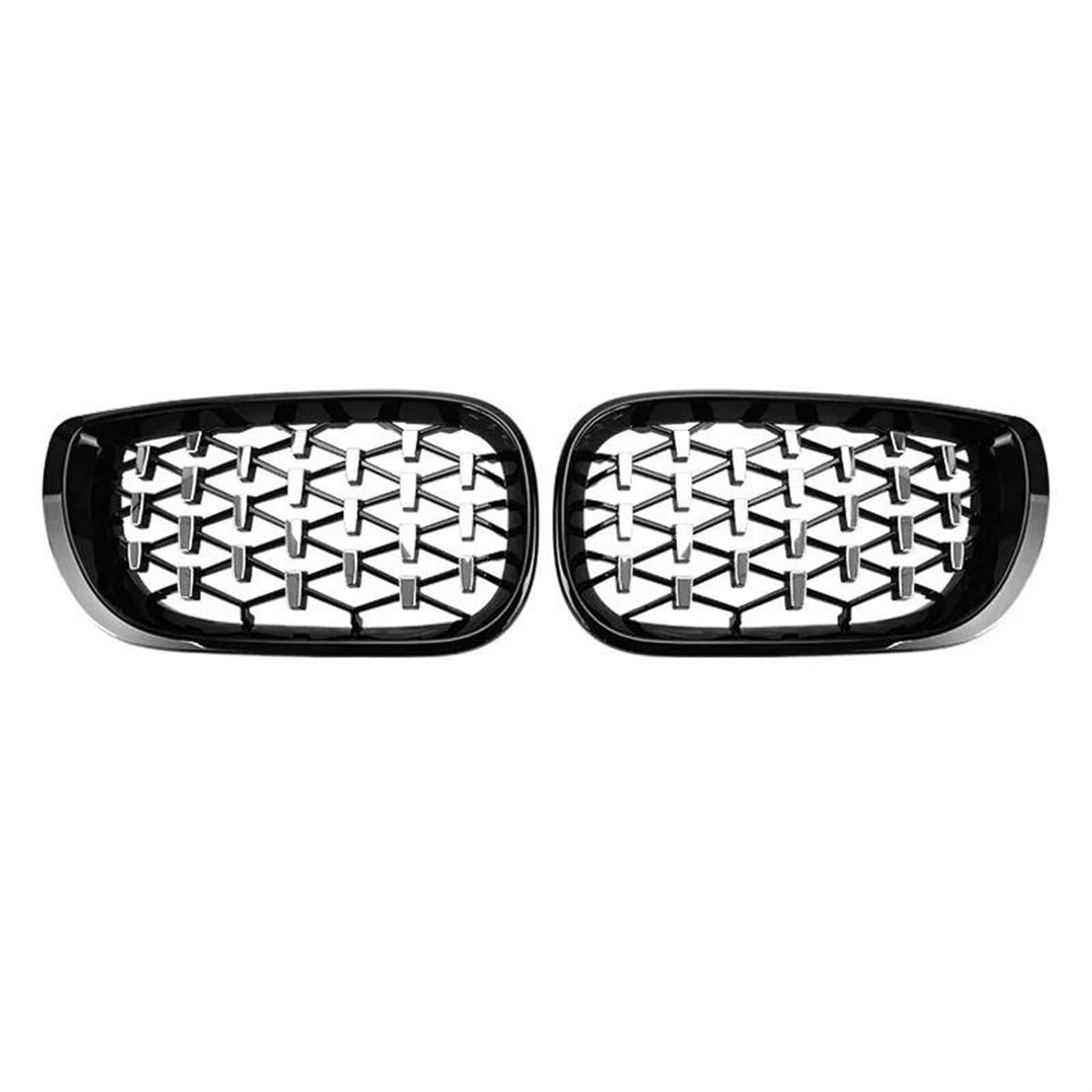 Für B&MW 3er E46 318i 320i 325i 4-Türer 2002-2005 Auto-Frontnierengrill Diamantgrill Renngrill Front Kühlergrille(Black and Silver) von POMPOMPUR