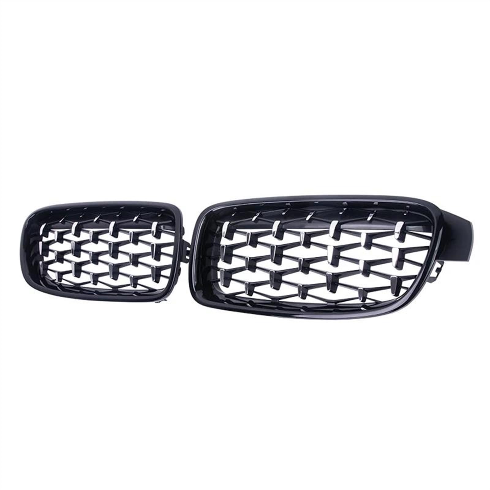 Für B&MW 3er F30 F31 F35 325xi 320i 325i 325i 328i 330i 2013-2019 Auto Diamant-Frontniere-Kühlergrill Racing Grill Front Kühlergrille(Silver and Black) von POMPOMPUR