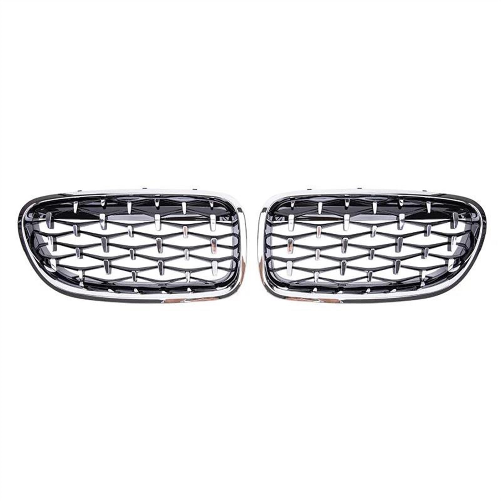 Für B&MW 5er F10 F11 F18 520 523 525 530i M5 2010-2017 Front-Nierengrill Für Stoßstange, Renngrill Im Rauten-Stil Front Kühlergrille(All Silver) von POMPOMPUR