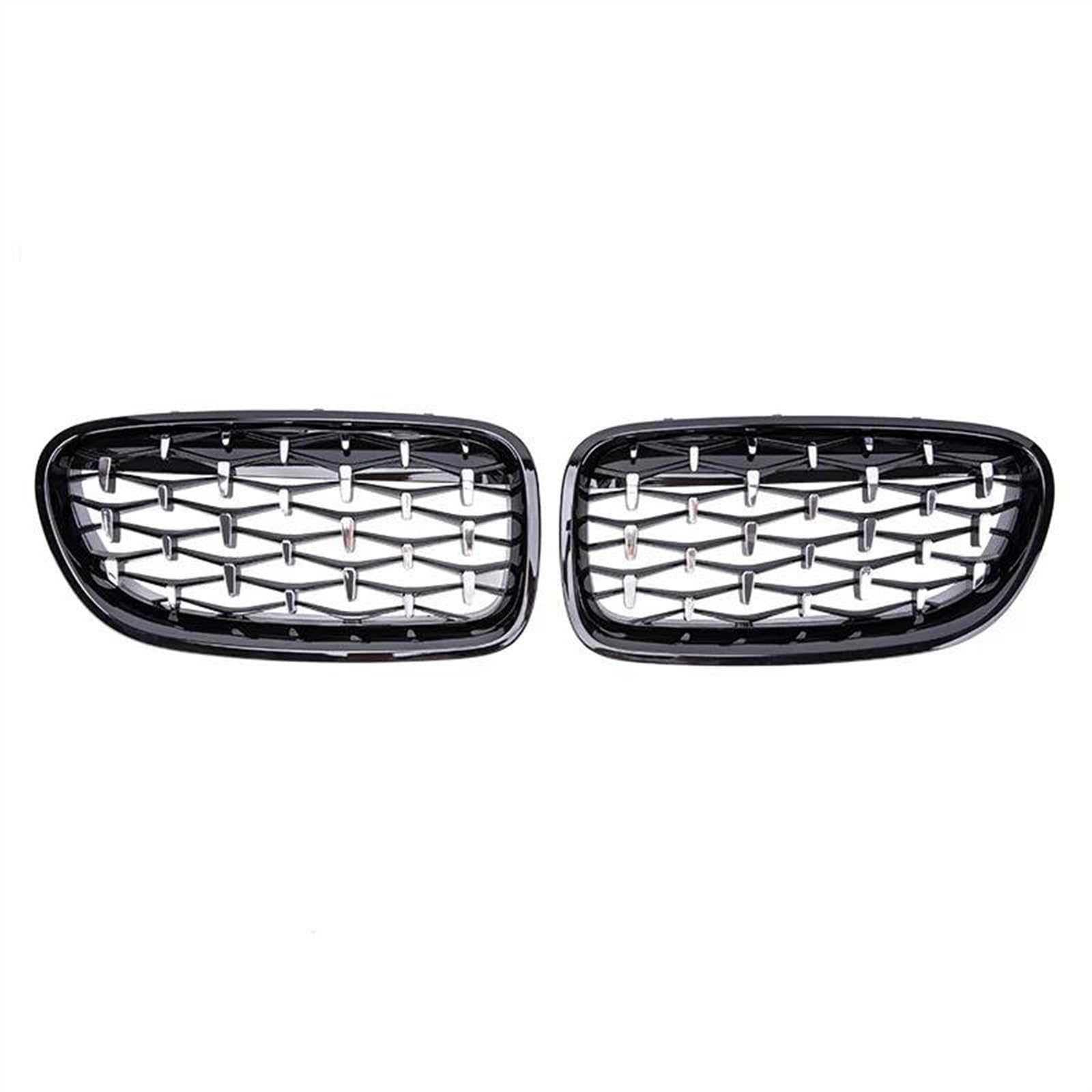 Für B&MW 5er F10 F11 F18 520 523 525 530i M5 2010-2017 Front-Nierengrill Für Stoßstange, Renngrill Im Rauten-Stil Front Kühlergrille(Black and Silver) von POMPOMPUR