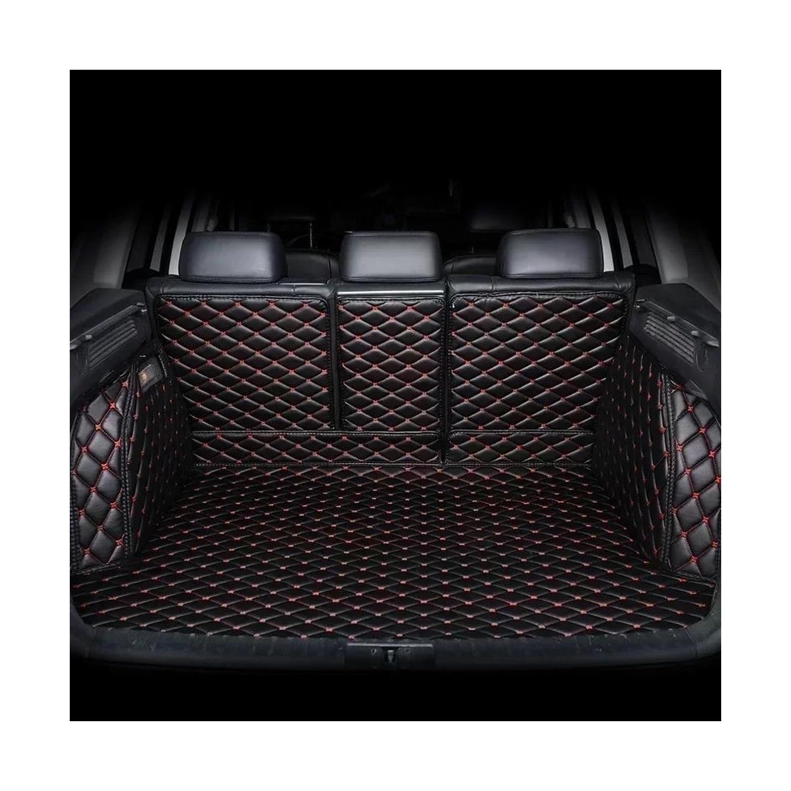 Für B&MW 7er F01 F02 G11 G12 6er G32 GT Vollflächige Maßgeschneiderte Kofferraummatten Autoteppiche Innenausstattung Zubehör Kofferraummatten(Black Red) von POMPOMPUR