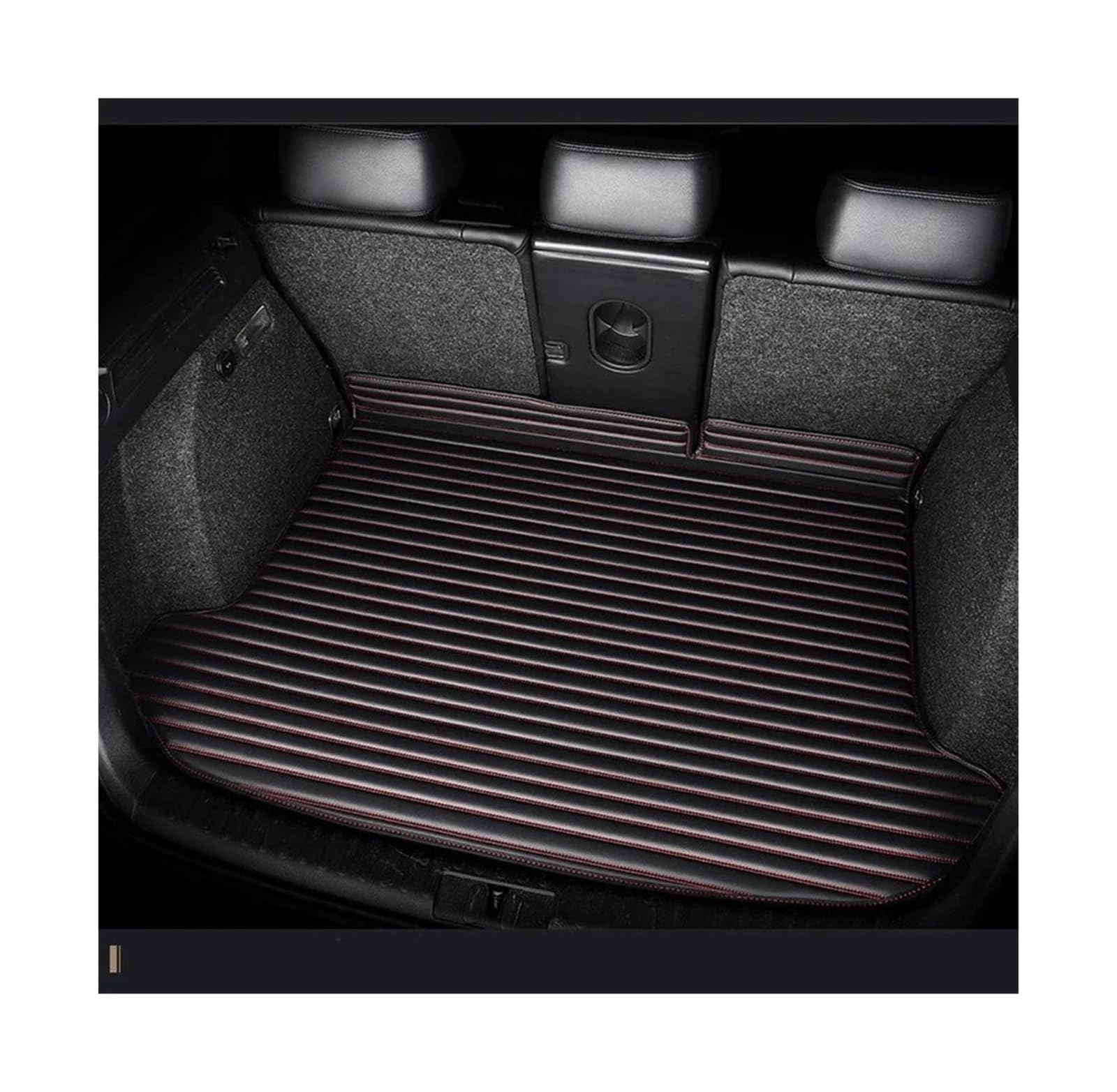 Für B&MW Serie I01 I4 G26 I3 I8 Gestreifte Maßgeschneiderte Kofferraummatte Kofferraumschutz Luken-Innenausstattung Kofferraummatten(Black red) von POMPOMPUR