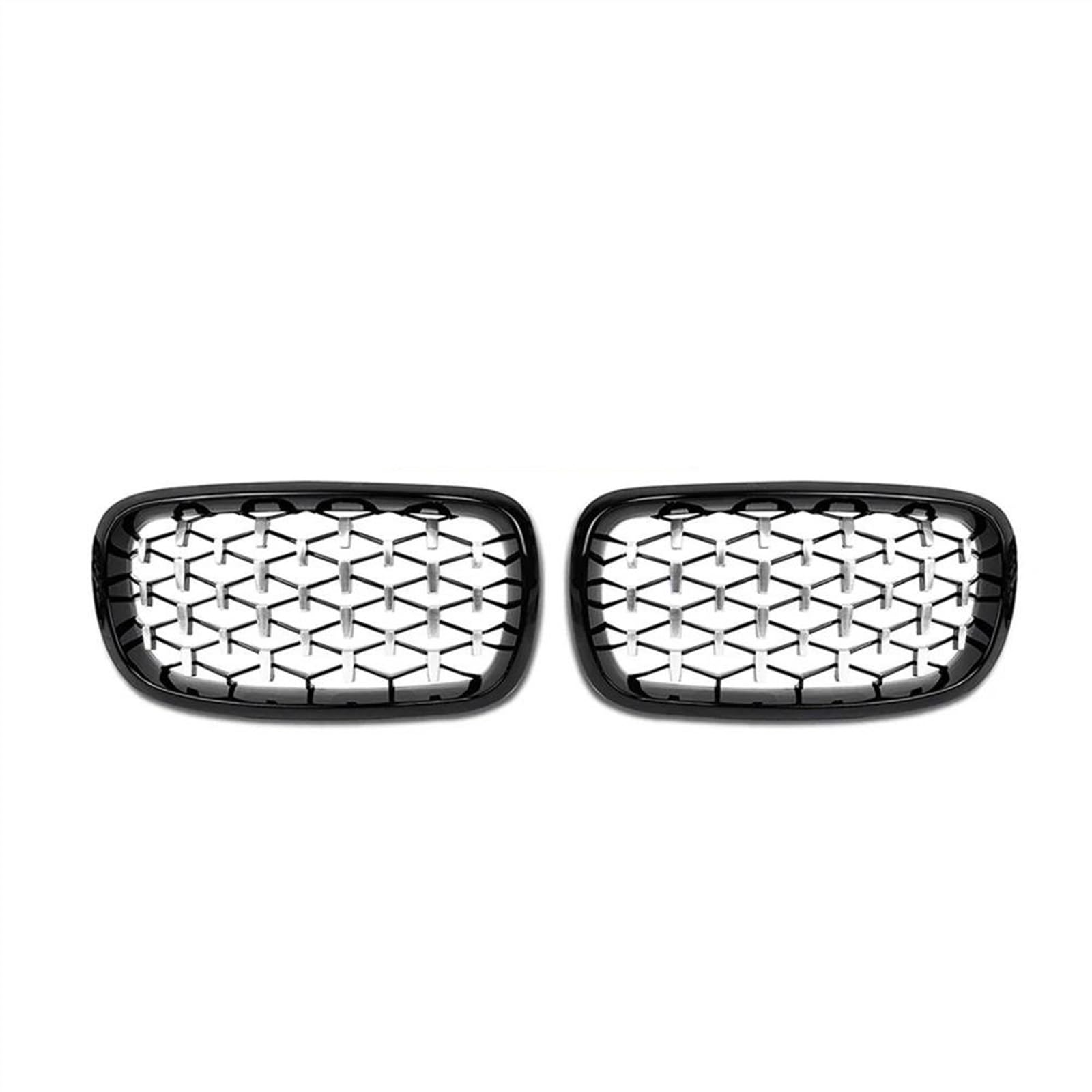 Für B&MW X5 X6 F15 F16 F85 F86 2014-2017 Renngitter Diamond Hood Nierengrill Auto Frontstoßstangengrills Front Kühlergrille(Black and Sliver) von POMPOMPUR