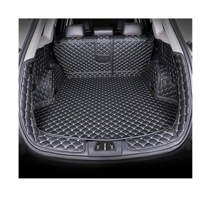 Für Hyundai Für Santa Fe 7 Sitze 2013 2014 2015 2016-2019 Kofferraummatten Hohe Seitenmatten Autoteile Styling-Teppiche Kofferraummatten(Black beige) von POMPOMPUR