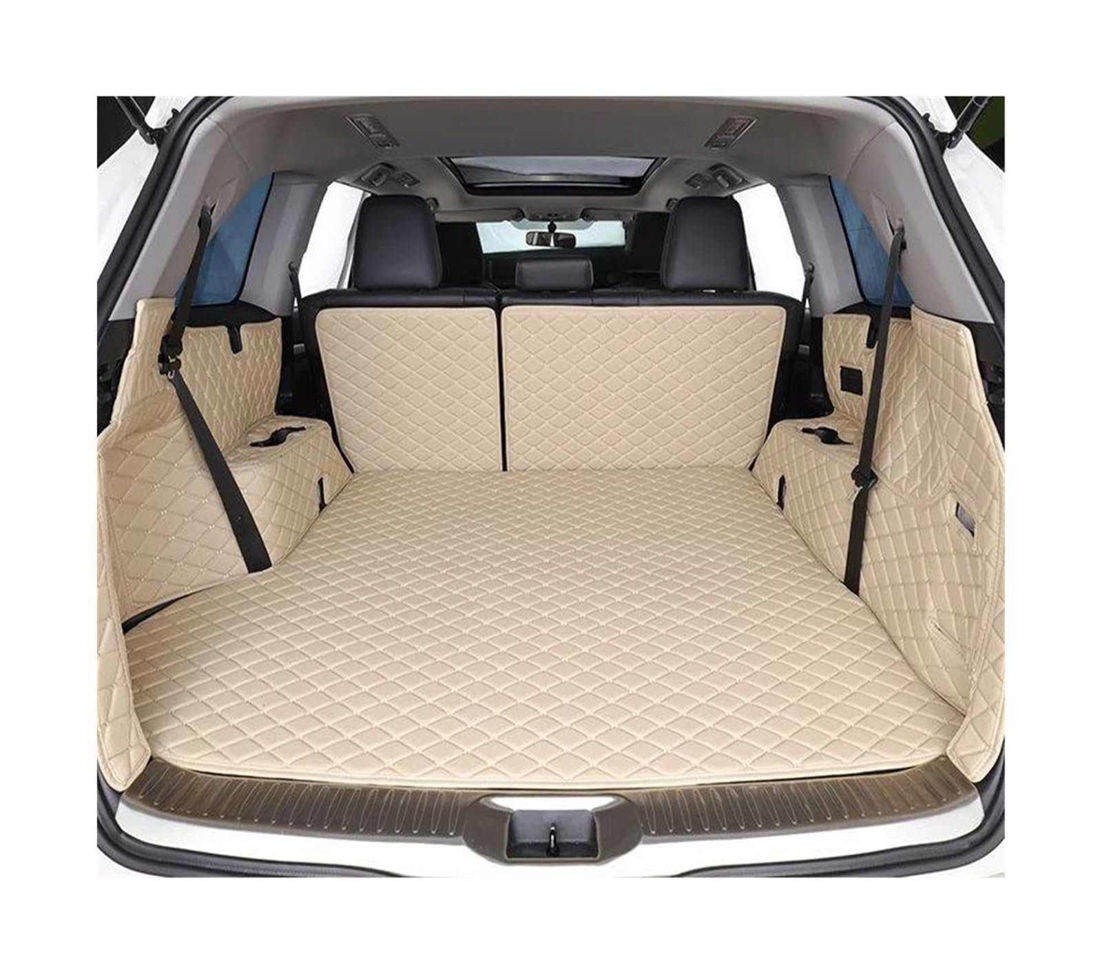 Für Mercedes Für Benz GLB 5 Sitze 2016 2017-2022 Maßgefertigte Kofferraummatte Für Den Autoboden. Schutz Für Innendetails. Zubehör Kofferraummatten(Beige set) von POMPOMPUR