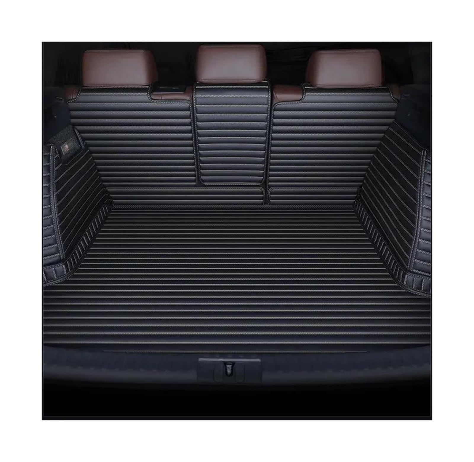 Für Mercedes Für Benz GLE W166 W167 GLE Coupe C292 C167 Maßgefertigte Kofferraummatte Innenausstattung Zubehör Kofferraummatten(Black beige set) von POMPOMPUR