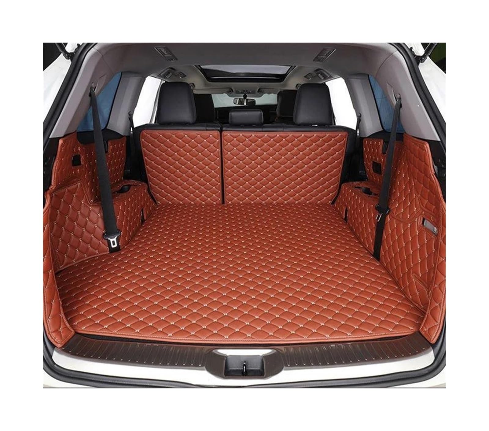 Kofferraummatten Kofferraumschutzmatte Teppichbezug Kofferraumbodenschutz Teppichschutzzubehör Für Hyundai Für Creta Ix25 2020 Kofferraummatten(Browm set) von POMPOMPUR