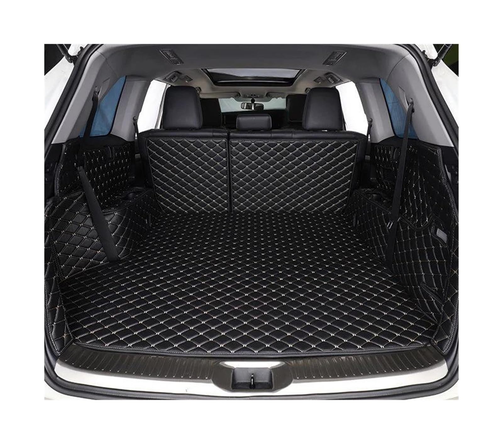 Kofferraummatten Mit Hohen Seitenteilen Laderaumabdeckungen Für Die Rückseite Schützen Das Autoinnenzubehör Für Subaru XV 2018 2019 2020 2021 Kofferraummatten(Black set) von POMPOMPUR