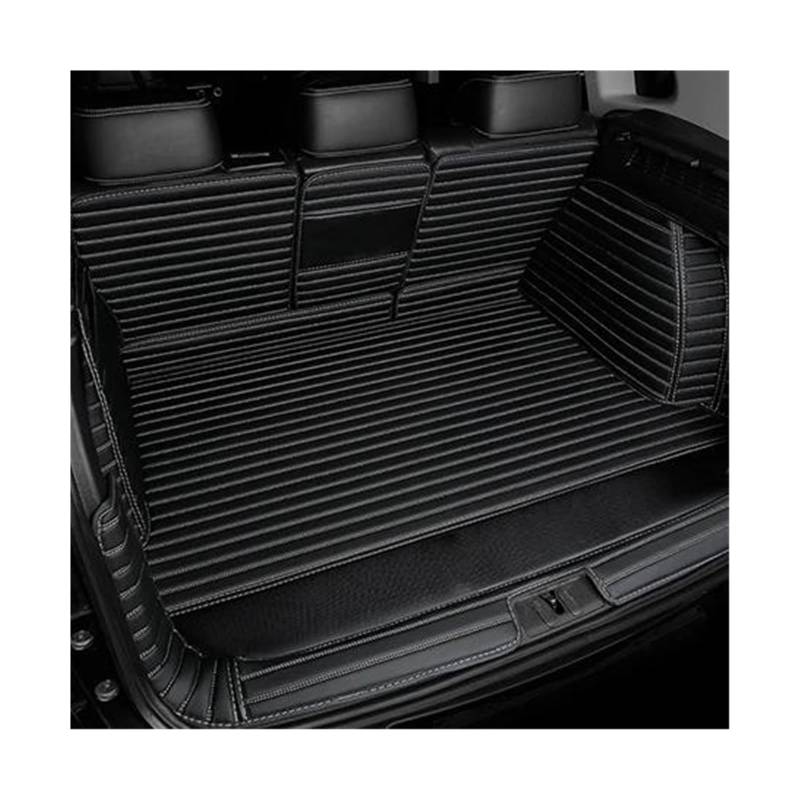 Komplett Umschlossenes Kofferraummatten-Set Laderaummatte Teppichboden Kofferraumwanne Kofferraumbodenmatte Für Tesla Für Modell Y 2021 Kofferraummatten(Black beige 1 set) von POMPOMPUR