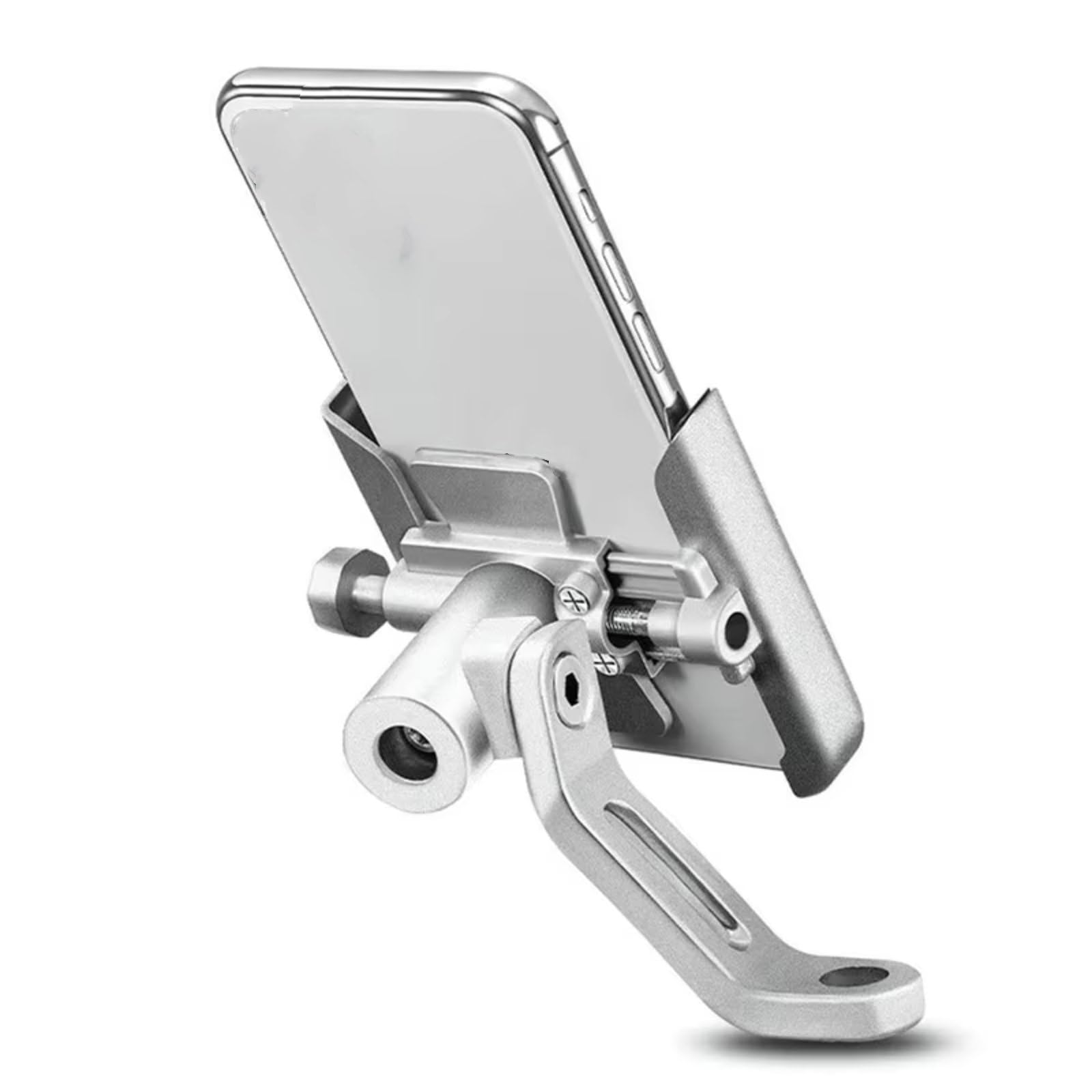 POMUHYE Handyhalterung Fahrrad Kompatibel Mit Sym Für Joymax Z Jet X 125 Für Maxsym Cruisym Drg HD300 Fiddle Motorradhalter GPS Ständer Bracke Handy(Mirror Holder Silver) von POMUHYE