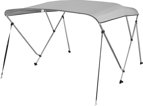 Bimini Top Deluxe Sonnenschutz mit 3 Armen, Aluminium, L183xH117cm, verschiedene Breiten, grau Bootsabdeckung Bootsverdeck Sonnenverdeck Biminitopgröße BxLxH: 137-152x183x117 cm von PONTTOR