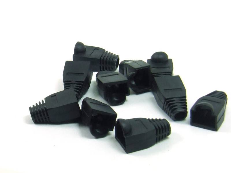 POPESQ® 10 Stk. x RJ45 Stecker Schutz Gummi Schwarz #A4458 von POPESQ