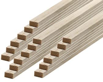 POPESQ® 18 Stk. x Holzleiste Vierkant 0.3m (300mm) 3mm x 10mm Kiefer #A4188 von POPESQ