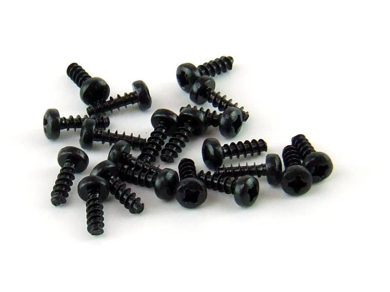 POPESQ® 20 Stk. x Schrauben 2.5mm x 6mm Schwarz für Kunststoff #A4032 von POPESQ