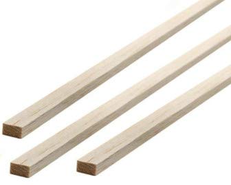 POPESQ® 3 Stk. x Holzleiste Vierkant 1m (1000mm) 3mm x 10mm Kiefer #A4190 von POPESQ