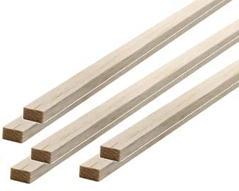 POPESQ® 6 Stk. x Holzleiste Vierkant 0.5m (500mm) 3mm x 5mm Kiefer #A4196 von POPESQ