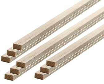 POPESQ® 9 Stk. x Holzleiste Vierkant 0.3m (300mm) 3mm x 10mm Kiefer #A4192 von POPESQ