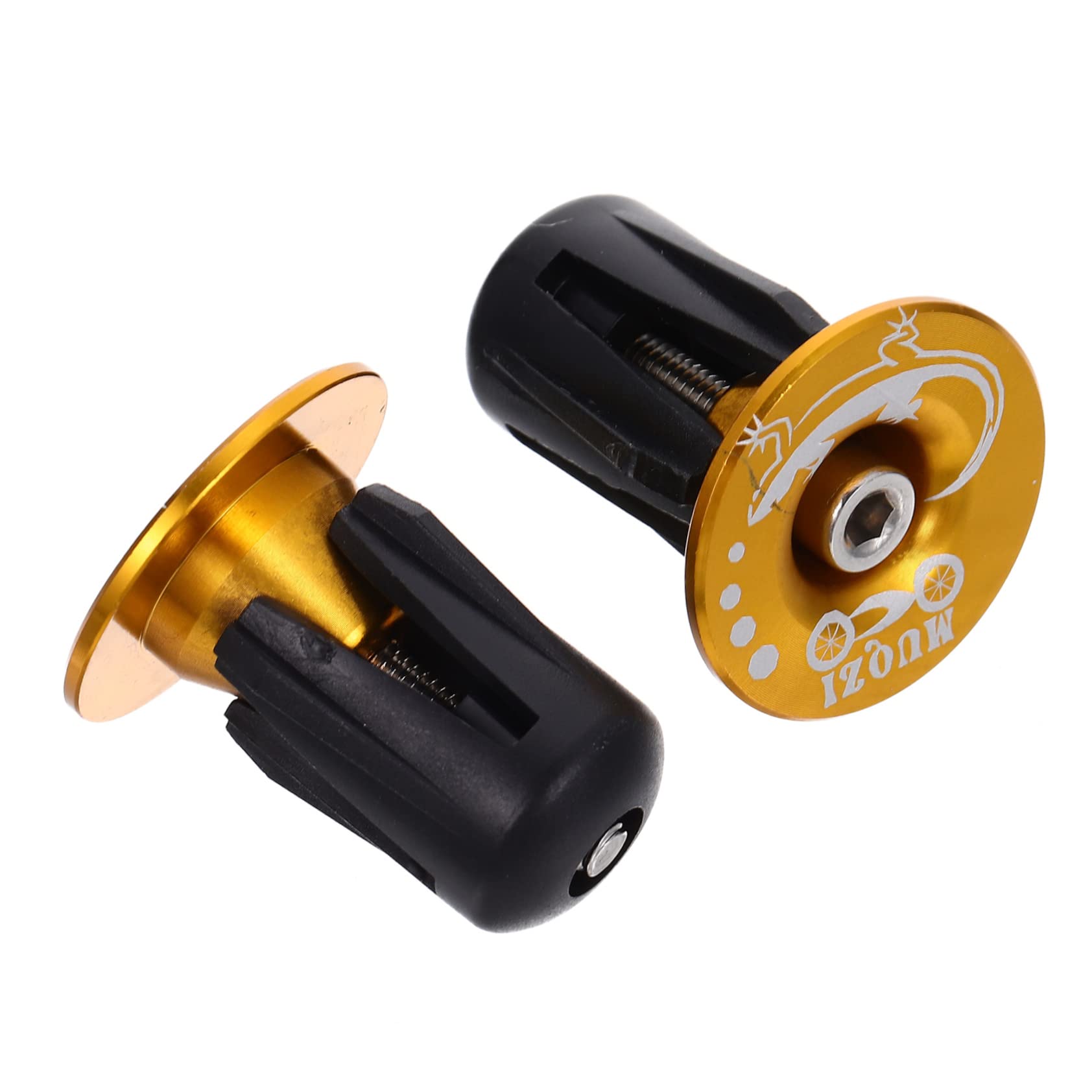 2 Paar fahrrad lenker stecker Steigleitung Trainingsgriff Griffe Fahrrad Lenkerstopfen Mountainbike Lenkerstopfen Stange endet Lenkerstecker für Fahrräder Aluminiumlegierung Golden POPETPOP von POPETPOP