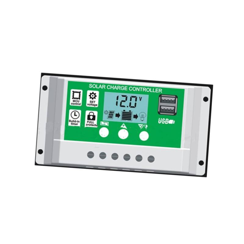 POPETPOP 12V 10A Solar Ladegerät Controller Mit LCD Anzeige Und Dual USB Ports PV Regler Für Solarzellen Und Solar Generatoren Geeignet Für FLD SLD Und GEL Batterien von POPETPOP