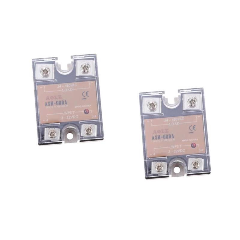 POPETPOP 2St ash60da halbleiterrelais solid state relais Packaging Machine Control Relay Thermostatrelais Geräte mehrere Relais für Temperaturregler Zustandsrelaismodul Polycarbonat Black von POPETPOP